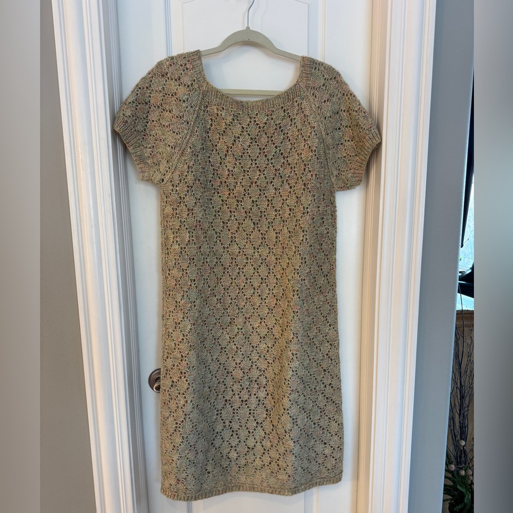 Vintage Handmade Knit Short Sleeve Dress